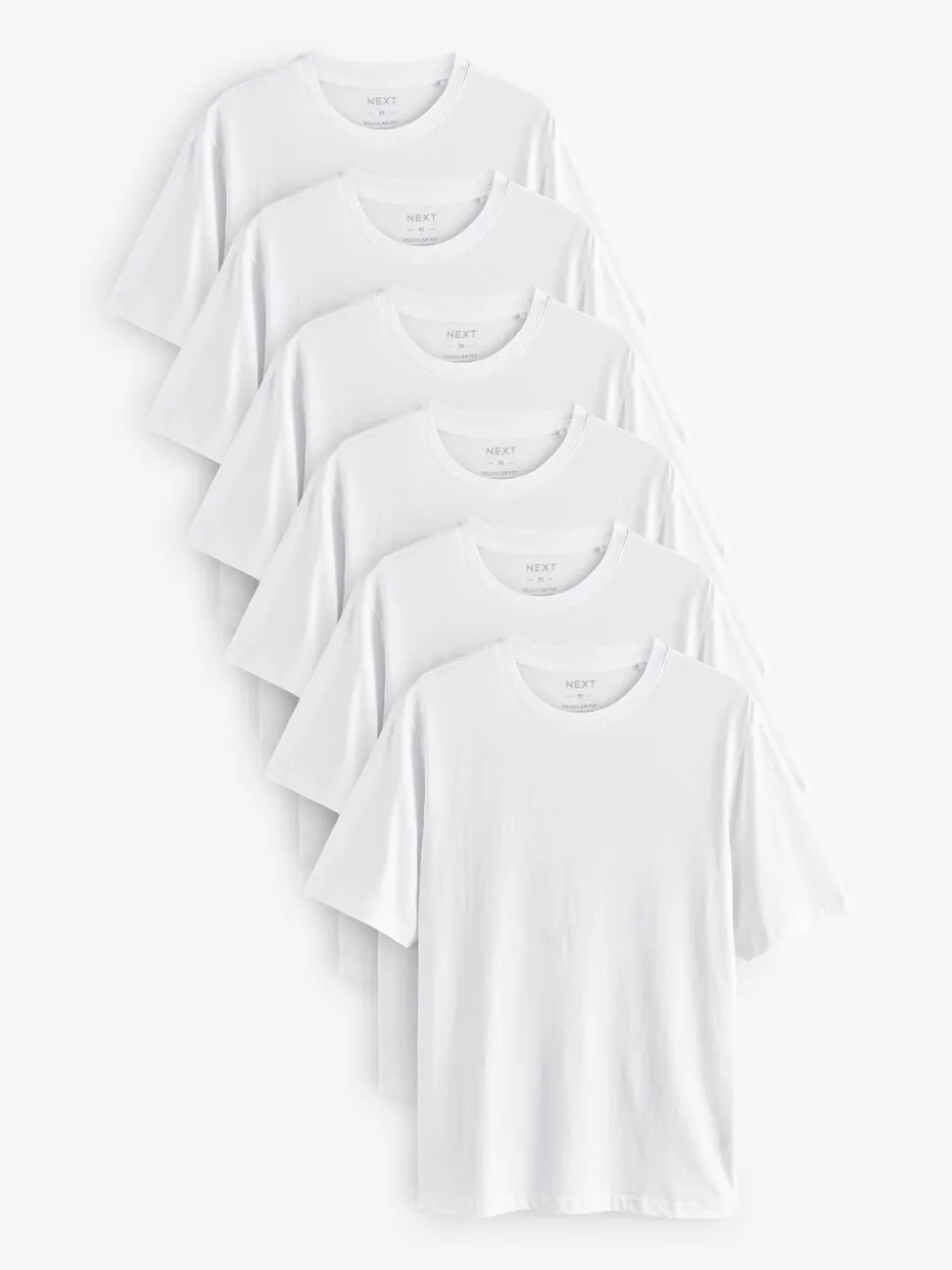 Wit - Normale Pasvorm - Essential katoenen T-shirts verpakking van 6