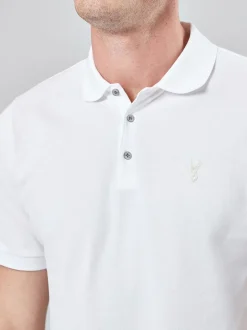 Wit - Normale Pasvorm - Piqué poloshirt met korte mouwen