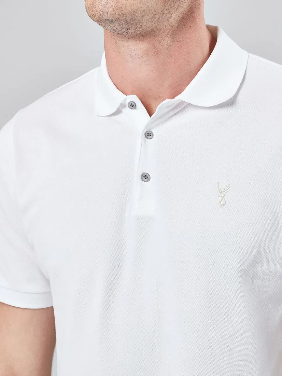 Wit - Normale Pasvorm - Piqué poloshirt met korte mouwen