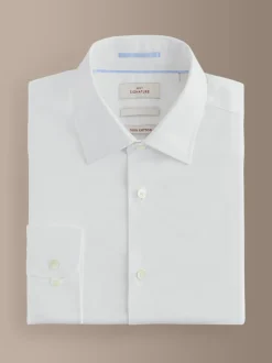 Wit - Normale Pasvorm - Signature Textured Long Sleeve Shirt