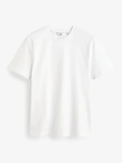 Wit - Normale Pasvorm - Zwaar T-shirt