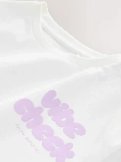 Wit - Oversized T-shirt met grafische print (3-16jr)