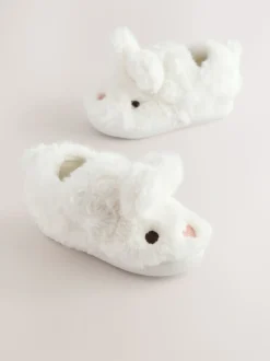 Wit - Pantoffels met antislip-zool
