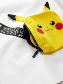 Wit - Pokemon T-shirt met korte mouwen en tas (4-14jr)