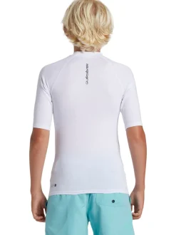 Wit - Quiksilver Youth UPF50 uv-werend hemdje met korte mouwen