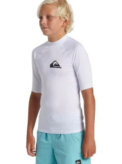 Wit - Quiksilver Youth UPF50 uv-werend hemdje met korte mouwen