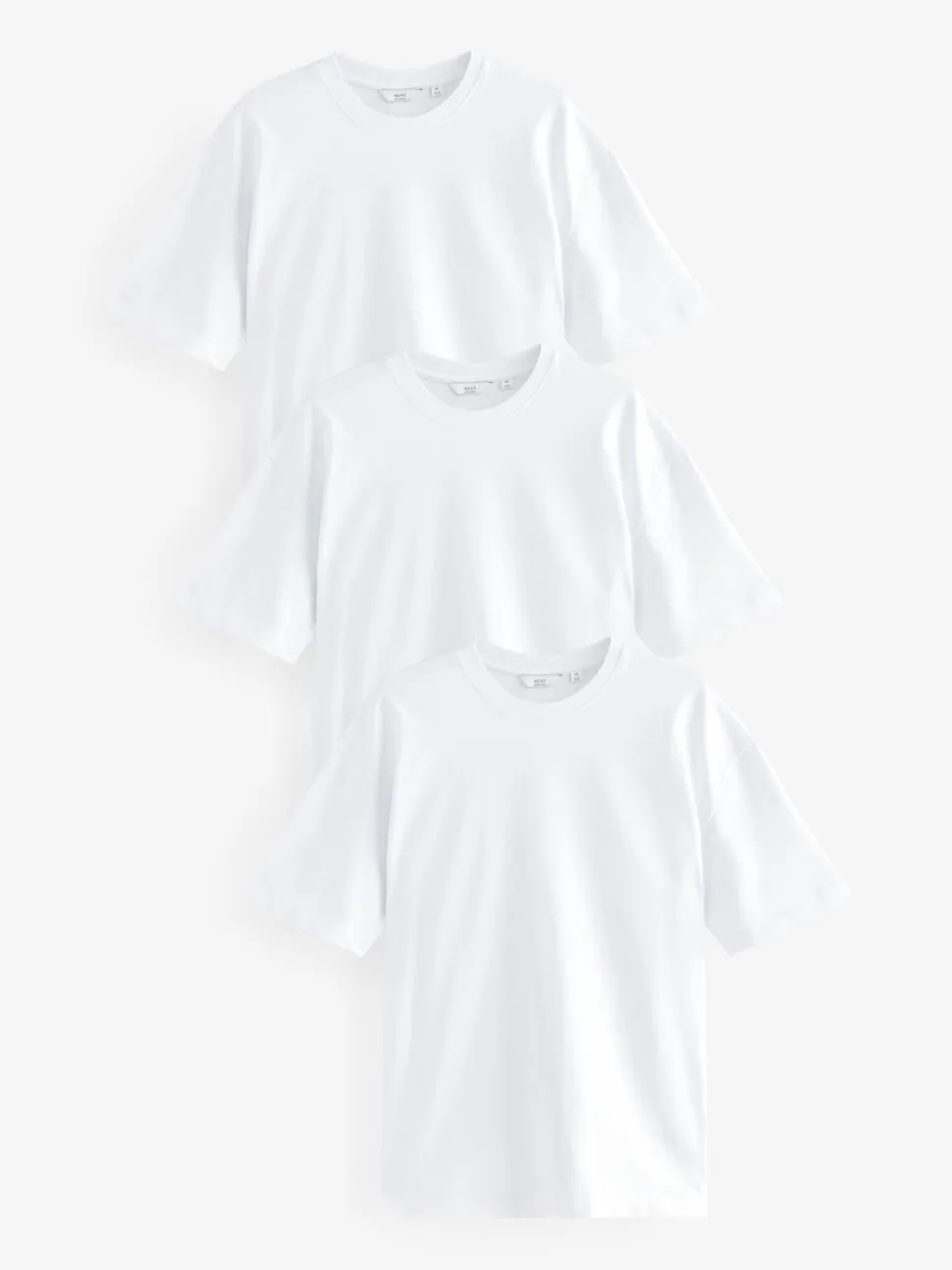 Wit - Relaxed fit - Verpakking van 3 T-shirts van zware stof