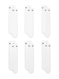 Wit - Ronde hals - Nike - 6 Paar verzachte sokken voor alle dagen