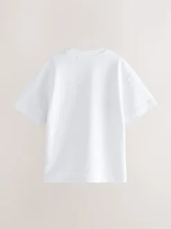 Wit - Ruimvallend zwaar T-shirt (3-16 jr)