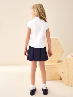 Wit - Schoolblouse met pofmouwen (3-16 jr)