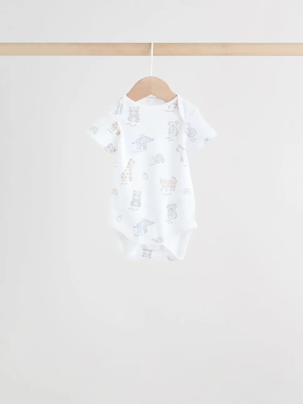 Wit - Set van 5 babyrompertjes met korte mouwen