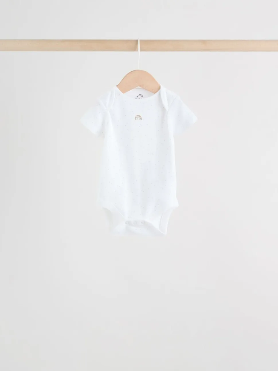 Wit - Set van 5 babyrompertjes met korte mouwen