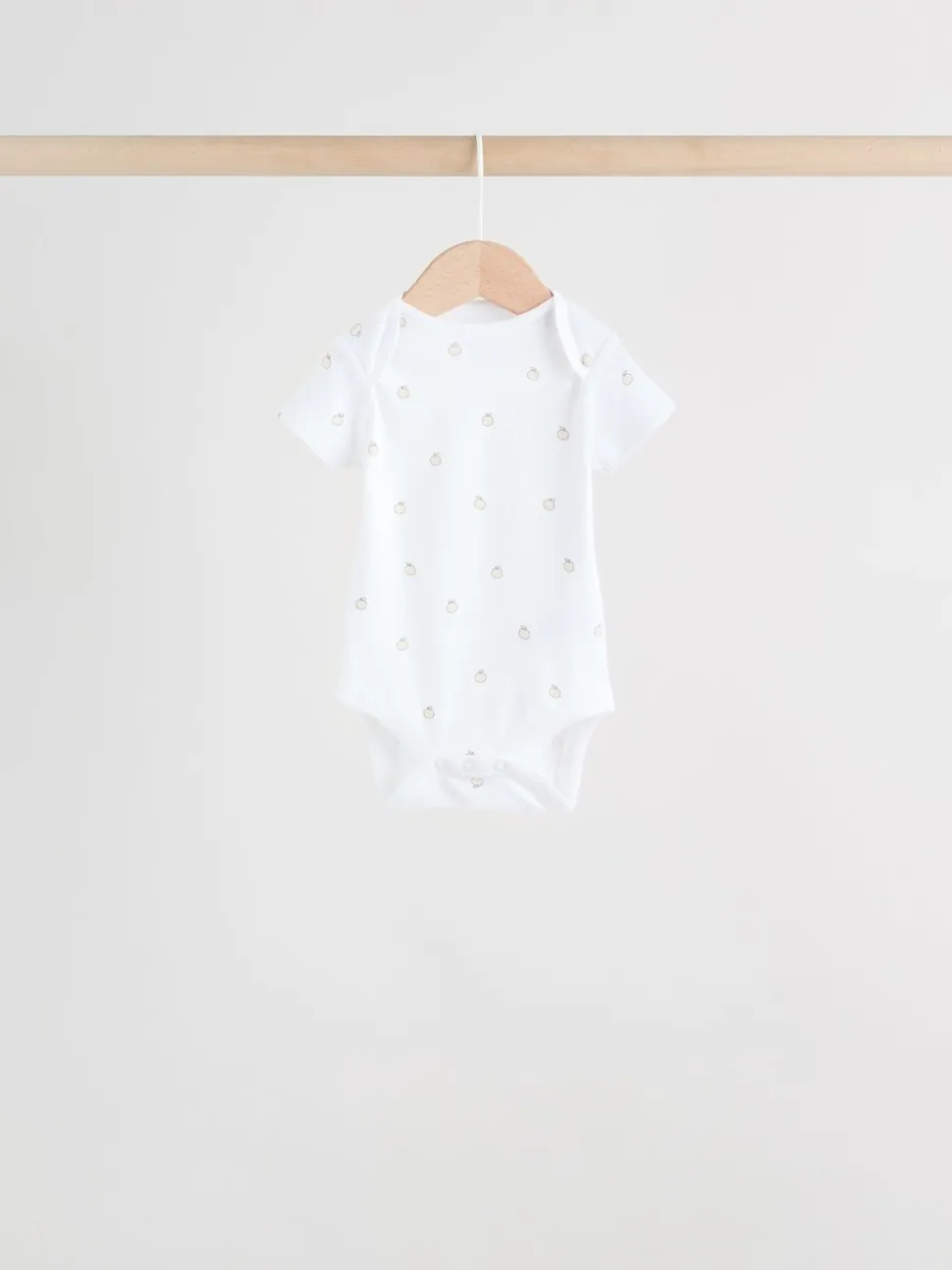 Wit - Set van 5 babyrompertjes met korte mouwen