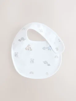 Wit - Set van 5 babyslabbetjes