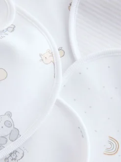 Wit - Set van 5 babyslabbetjes