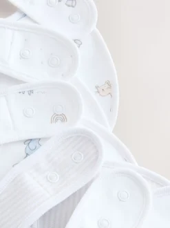 Wit - Set van 5 babyslabbetjes
