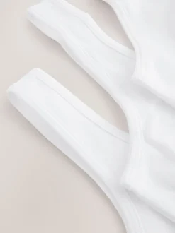 Wit - Set van 3 crop tops met diepe ronde hals (5 - 16 jr)