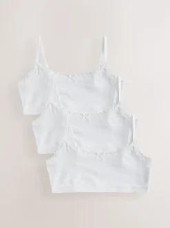 Wit - Set van 3 crop tops met bandjes (5 - 16 jr)