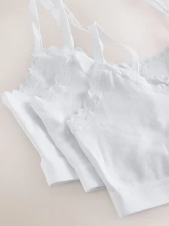 Wit - Set van 3 crop tops met bandjes (5 - 16 jr)