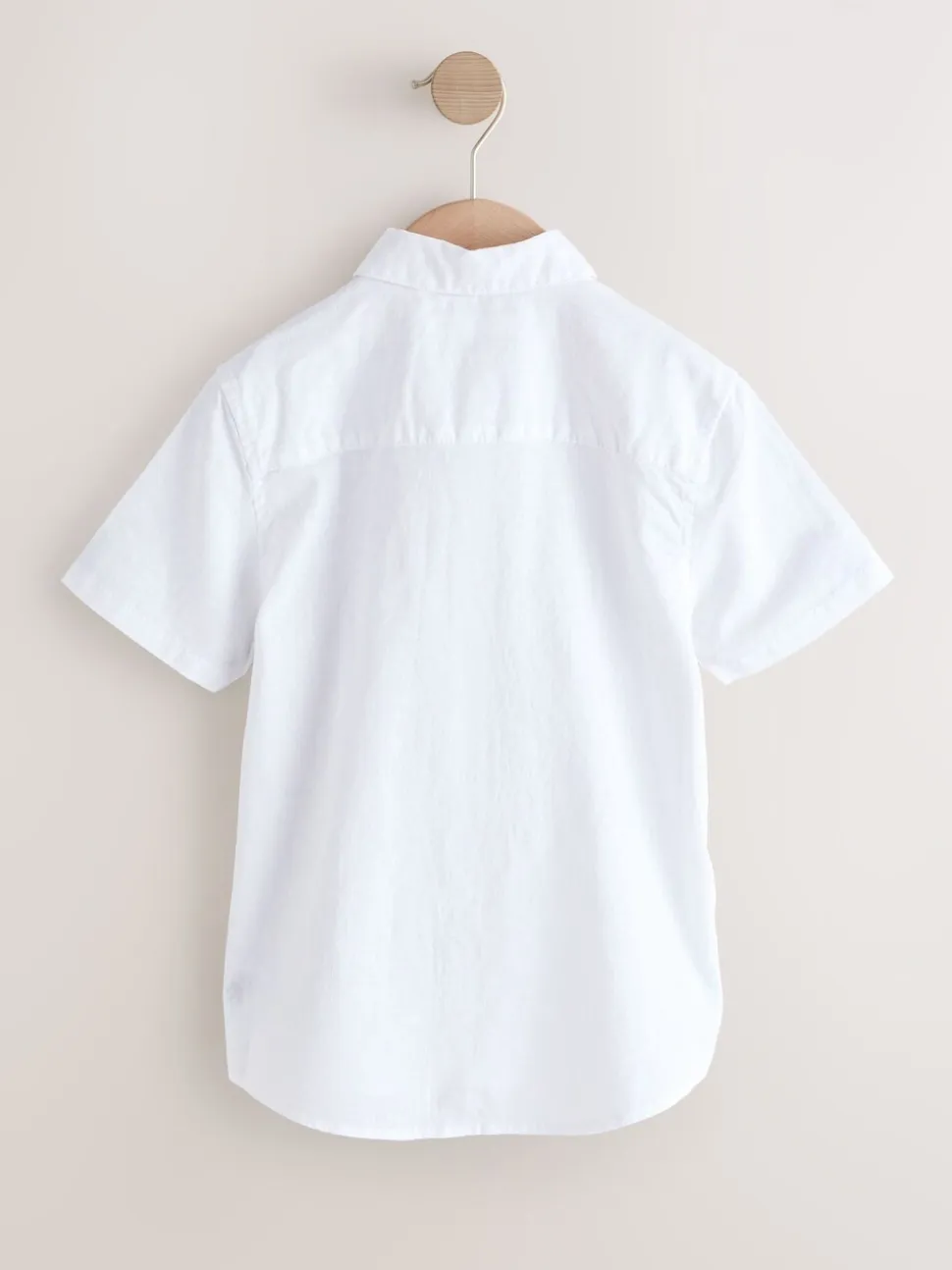 Wit - Shirt met korte mouwen van linnenmix (3-16jr)