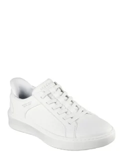 Wit - Skechers Court Break instapsneakers met dubbele ventilatie