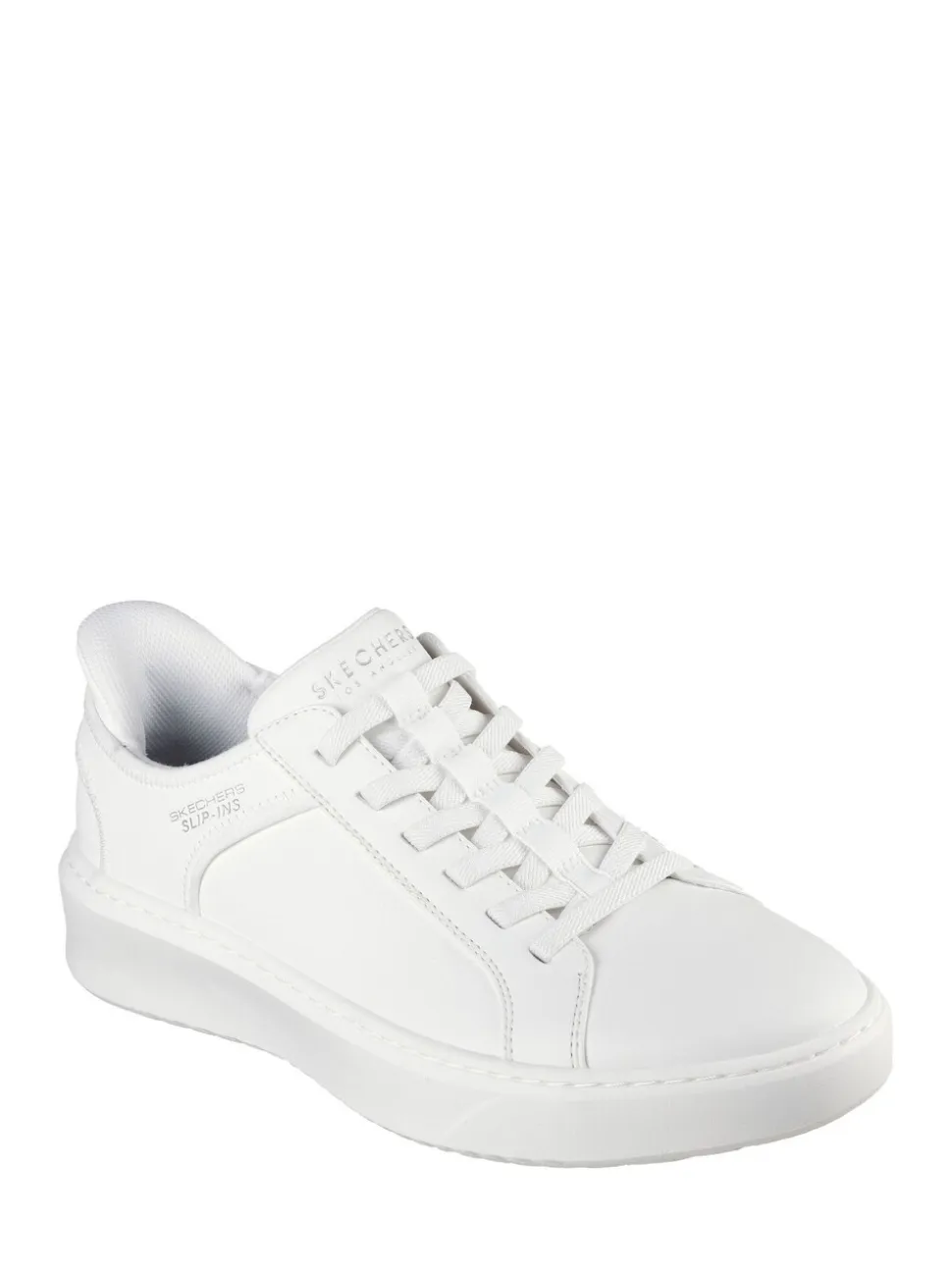 Wit - Skechers Court Break instapsneakers met dubbele ventilatie