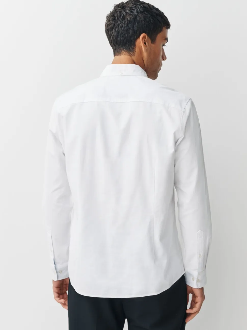 Wit - Slim Fit - Oxford-hemd met lange mouwen