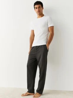 Wit - Slim Fit - Set van 5 100% katoenen T-shirts met laagjes