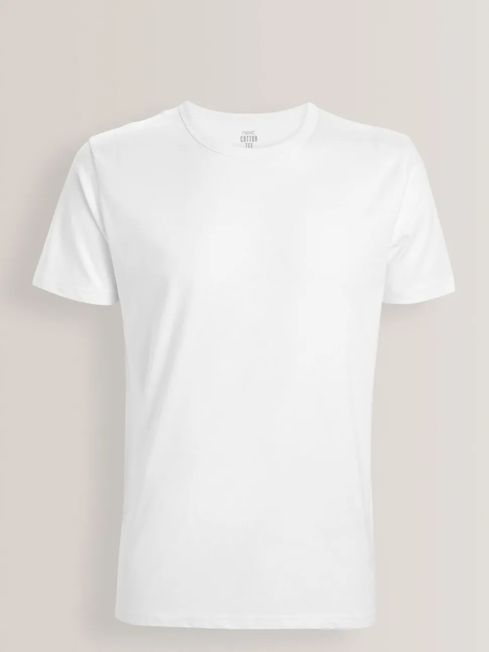 Wit - Slim Fit - Set van 5 100% katoenen T-shirts met laagjes