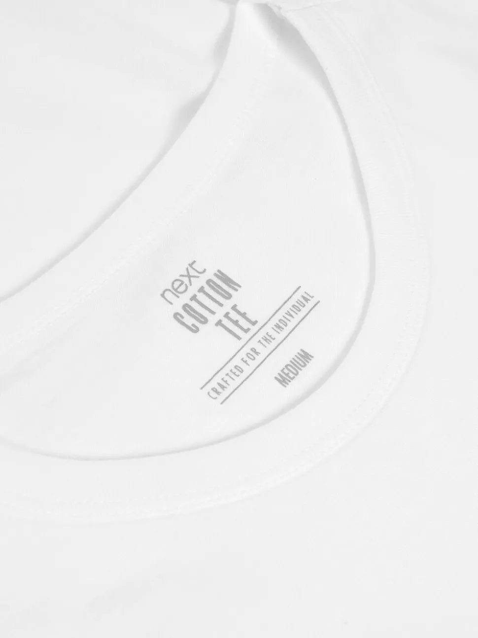 Wit - Slim Fit - Set van 5 100% katoenen T-shirts met laagjes
