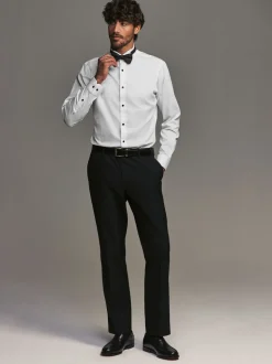 Wit - Slim Fit - Slim Fit Single Cuff Shirt With Wing Collar And Bow Tie Pack