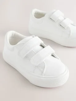 Wit - Sneakers met dikke zool en klittenbandsluiting