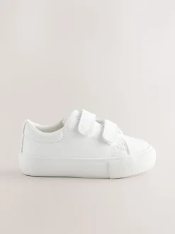 Wit - Sneakers met dikke zool en klittenbandsluiting