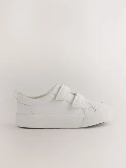 Wit - Sneakers met twee klittenbandjes