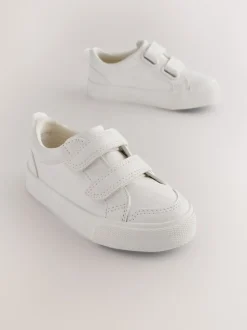 Wit - Sneakers met twee klittenbandjes
