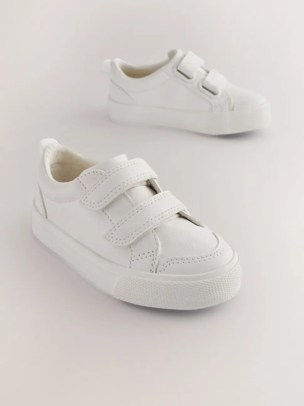 Wit - Sneakers met twee klittenbandjes
