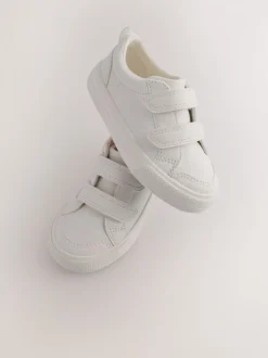 Wit - Sneakers met twee klittenbandjes