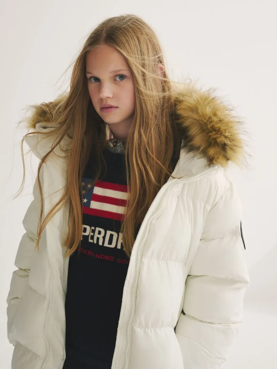 Wit - Superdry Belted Puffer Coat