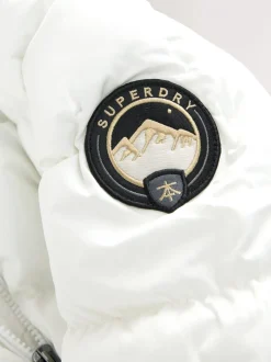 Wit - Superdry Belted Puffer Coat