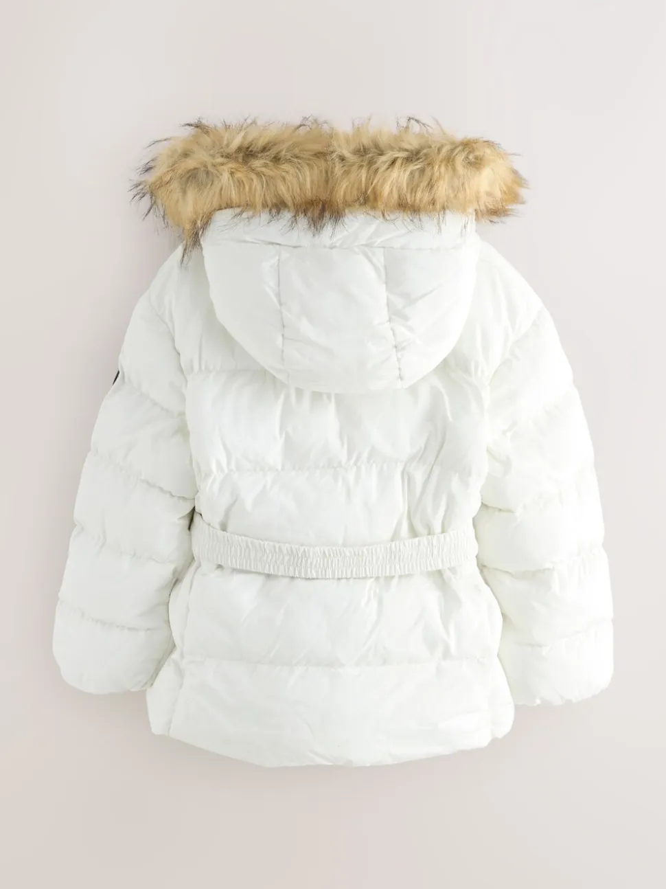 Wit - Superdry Belted Puffer Coat