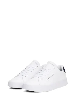 Wit - Tommy Hilfiger Court Essential Leather Trainers