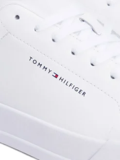 Wit - Tommy Hilfiger Court Essential Leather Trainers