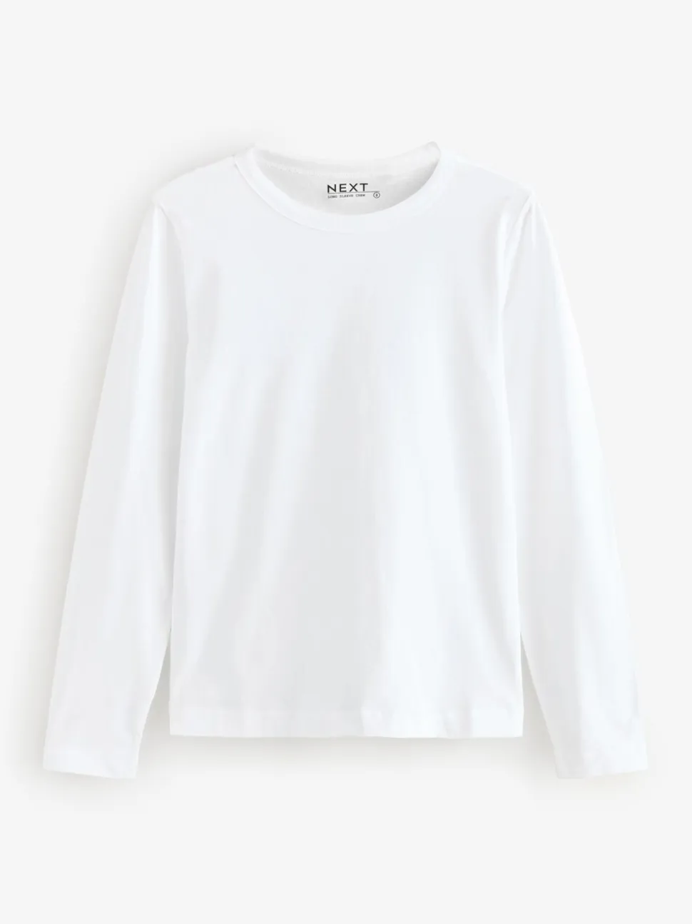 Wit - T-shirt met lange mouwen en ronde hals