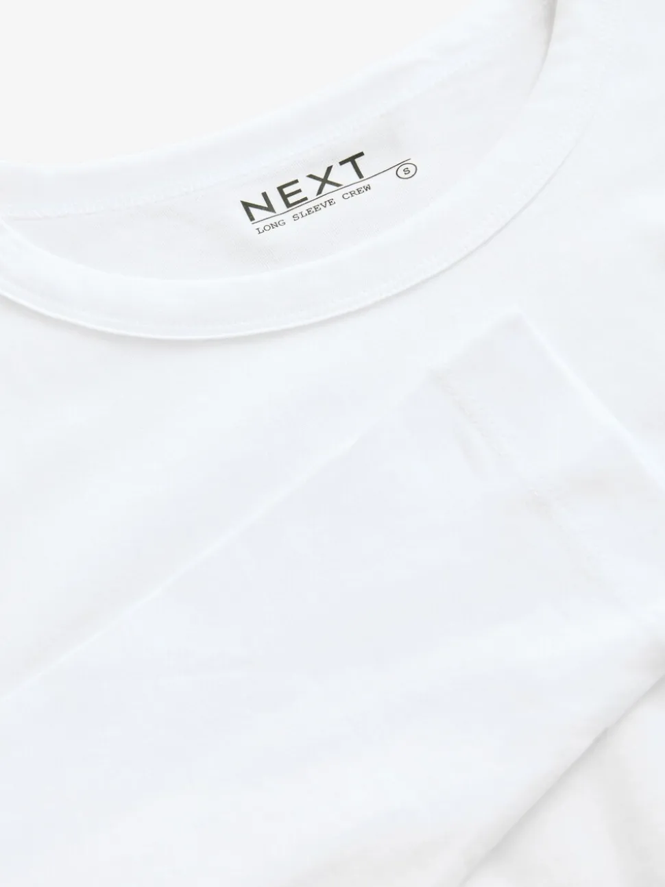 Wit - T-shirt met lange mouwen en ronde hals