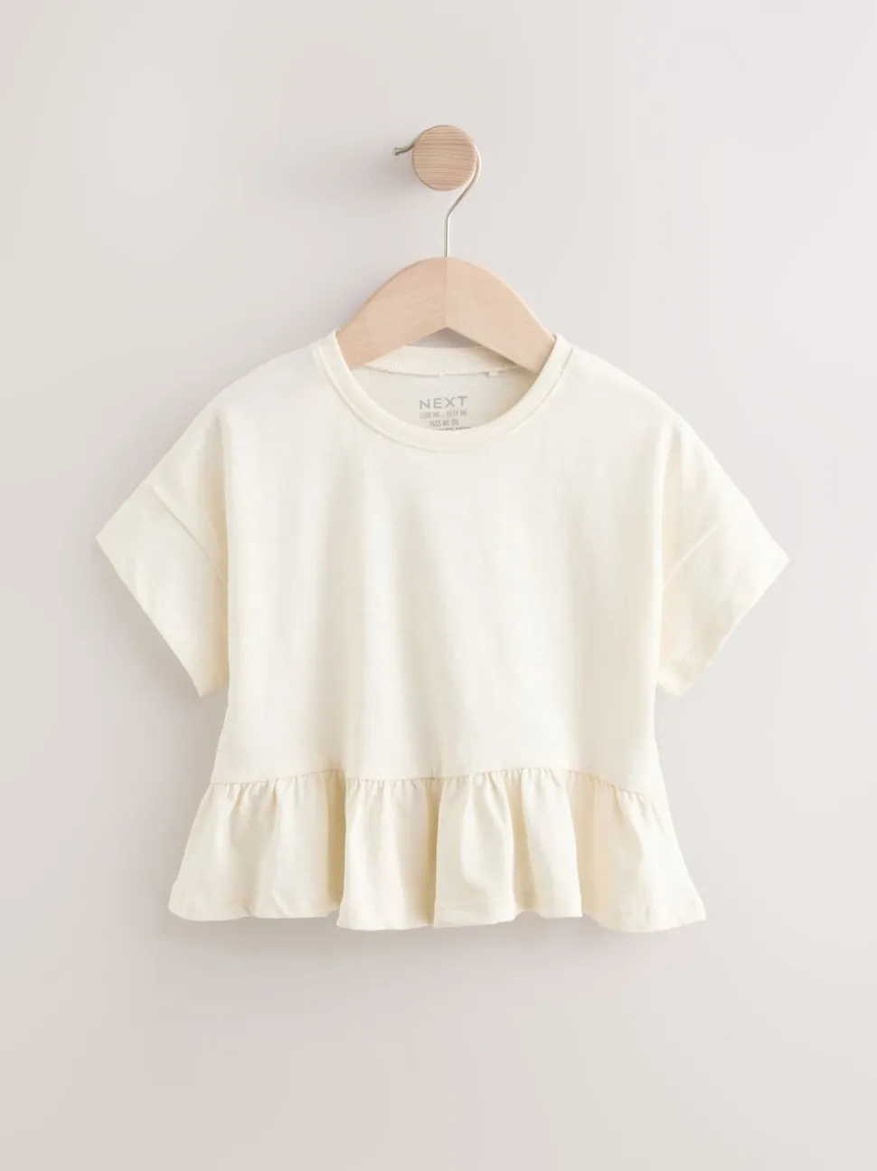 Wit - T-shirt met peplum en korte mouwen (3mnd -7jr)