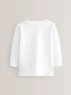 Wit - T-shirts met lange mouwen (3mnd-7jr)