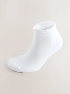 Wit - Verpakking van 5 - Halfhoge sneakersokken met demping
