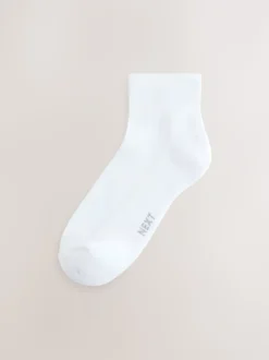 Wit - Verpakking van 5 - Halfhoge sneakersokken met demping