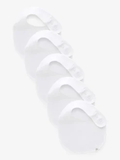Wit - Verpakking van 5 100% katoenen babyslabbetjes