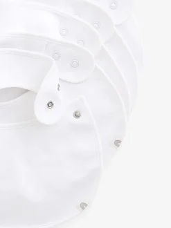 Wit - Verpakking van 5 100% katoenen babyslabbetjes